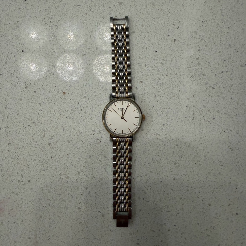 Women Tissot Everytime Silver and Gold Two-Tone Watch wrist size XS